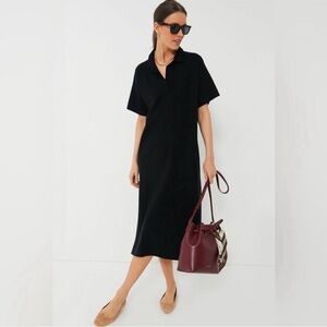 NWT Tuckernuck Black Channing Polo Shift collar knit short sleeve Midi Dress XL